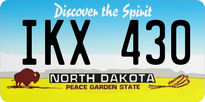 ND license plate IKX430