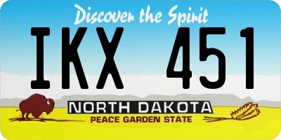 ND license plate IKX451