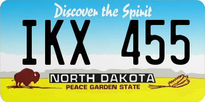 ND license plate IKX455