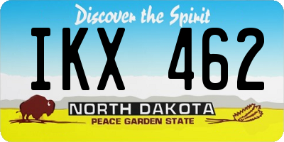 ND license plate IKX462