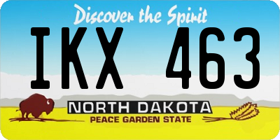 ND license plate IKX463