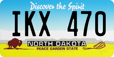 ND license plate IKX470