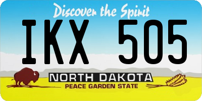 ND license plate IKX505