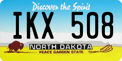 ND license plate IKX508