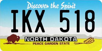 ND license plate IKX518