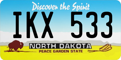 ND license plate IKX533