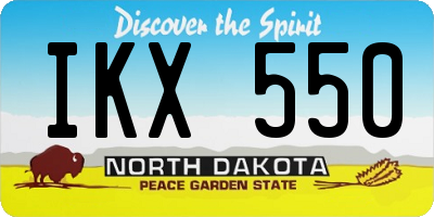 ND license plate IKX550
