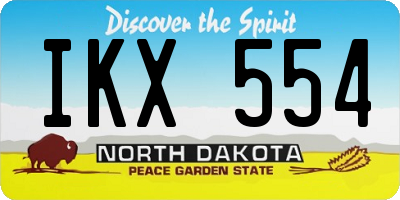 ND license plate IKX554