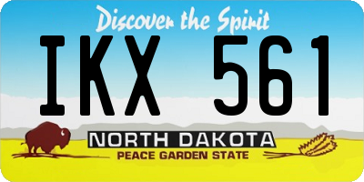 ND license plate IKX561