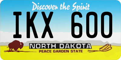 ND license plate IKX600