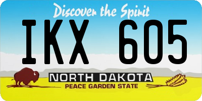ND license plate IKX605