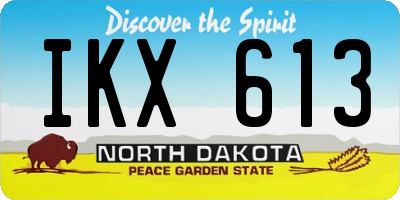 ND license plate IKX613
