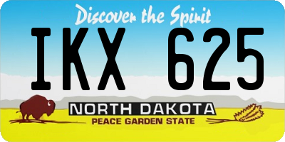 ND license plate IKX625