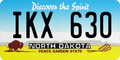 ND license plate IKX630