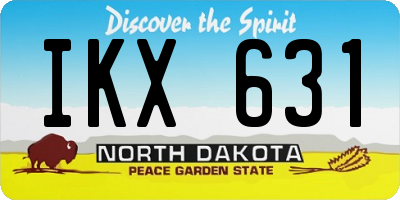 ND license plate IKX631