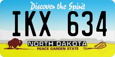 ND license plate IKX634