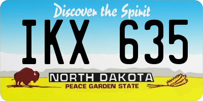 ND license plate IKX635