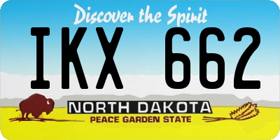 ND license plate IKX662