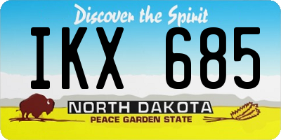ND license plate IKX685
