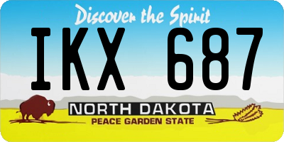 ND license plate IKX687