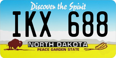 ND license plate IKX688