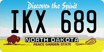 ND license plate IKX689