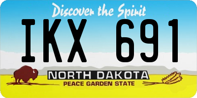 ND license plate IKX691