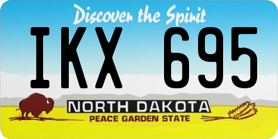 ND license plate IKX695