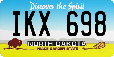 ND license plate IKX698