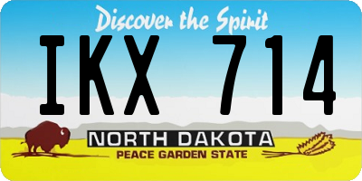 ND license plate IKX714