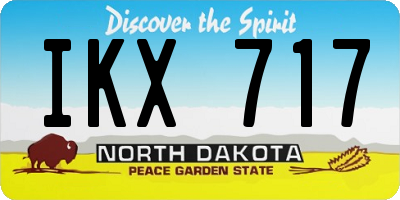 ND license plate IKX717