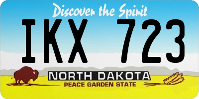 ND license plate IKX723