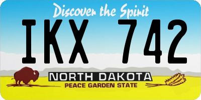 ND license plate IKX742