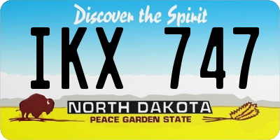 ND license plate IKX747