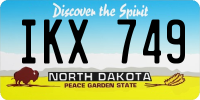 ND license plate IKX749