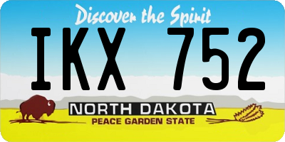 ND license plate IKX752