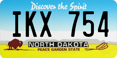 ND license plate IKX754