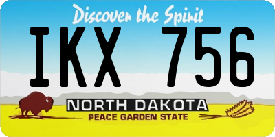 ND license plate IKX756