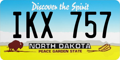 ND license plate IKX757