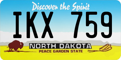 ND license plate IKX759