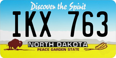 ND license plate IKX763