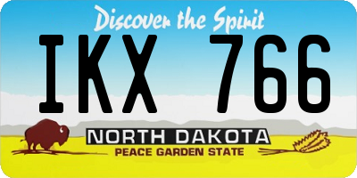 ND license plate IKX766