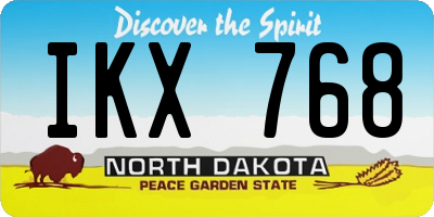 ND license plate IKX768