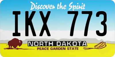 ND license plate IKX773
