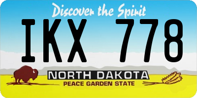 ND license plate IKX778