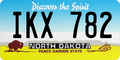 ND license plate IKX782