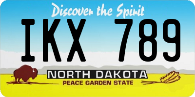 ND license plate IKX789