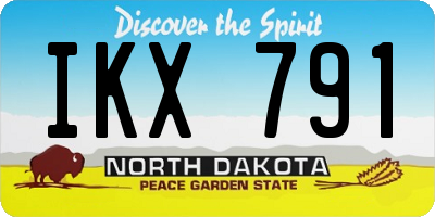 ND license plate IKX791