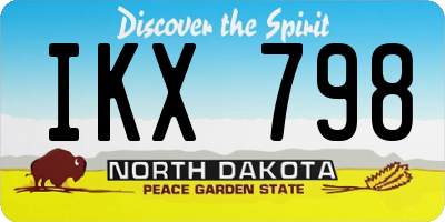 ND license plate IKX798