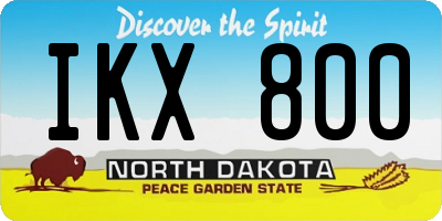 ND license plate IKX800